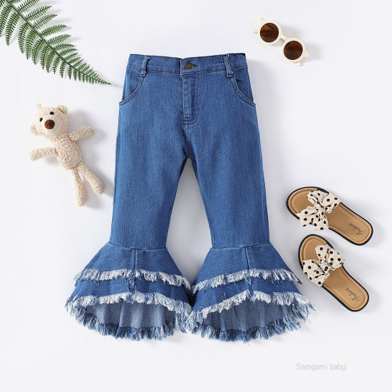 18M-6Y Denim Long Flares Trousers  Kids Boutique Clothing  