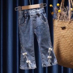 9M-6Y Toddler Girls Bow Bell Bottom Jeans  Girls Fashion Clothes  