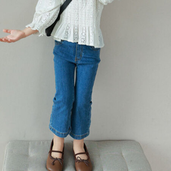 18M-7Y Blue Demin Long Trousers Flares Jeans  Kids Boutique Clothing  