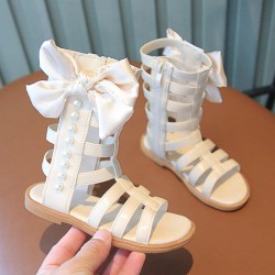 Kids Girls Cutout Bow Open-Toe High-Top Roman Sandals  Kids Shoes  