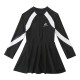 5-9Y Striped Long Sleeve Black Zipper Swimwear Swimsuit Dress  Kids Boutique Clothing  