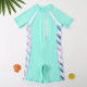 5-9Y Letter Print Short Sleeve Striped Swimwear Swimsuit Jumpsuit  Kids Boutique Clothing  