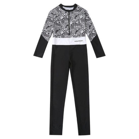 5-9Y Graphic Print Long Sleeve Divingde Swimwear Swimsuit  Kids Boutique Clothing  