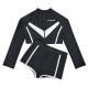 5-9Y Colorblock Long Sleeve Zipper Tops And Shorts Swimwear Set  Kids Boutique Clothing  