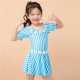 6-9Y Daisy Striped Lotus Short Sleeve Swimwear Dress  Kids Boutique Clothing  