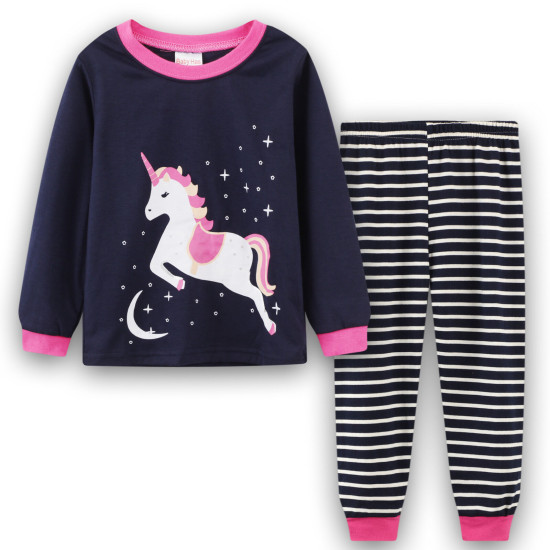 18M-6Y Toddler Cartoon Cute Animal Cotton Long Sleeve Pajamas Set  Toddler Clothes  