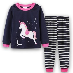 18M-6Y Toddler Cartoon Cute Animal Cotton Long Sleeve Pajamas Set  Toddler Clothes  