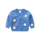 18M-6Y Toddler Girls Dimensional Floral V-Neck Knit Sweater Cardigan  Girls Clothes  