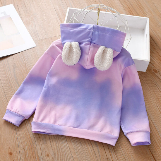 18M-6Y Toddler Girls Tie-Dye Sheep Embroidery Hoodies  Girls Fashion Clothes  