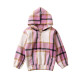 18M-6Y Toddler Girls Contrast Plaid Hoodie  Girls Fashion Clothes  