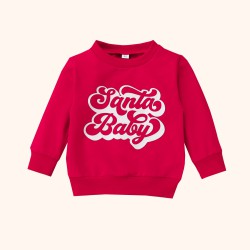 9M-4Y Letter Print Red Warm Pullover Tops Hoodie Baby  Clothing  