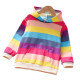 18M-6Y Little Girl Fall Clothes Colorful Striped Long Sleeve Hoodie  Girls Fashion Clothes  