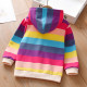 18M-6Y Little Girl Fall Clothes Colorful Striped Long Sleeve Hoodie  Girls Fashion Clothes  
