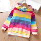 18M-6Y Little Girl Fall Clothes Colorful Striped Long Sleeve Hoodie  Girls Fashion Clothes  