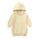 18M-5Y Girls Solid Color Long Sleeve Hooded Sweatshirt Dresses Toddler Girl  Clothing  