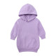 18M-5Y Girls Solid Color Long Sleeve Hooded Sweatshirt Dresses Toddler Girl  Clothing  