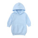18M-5Y Girls Solid Color Long Sleeve Hooded Sweatshirt Dresses Toddler Girl  Clothing  