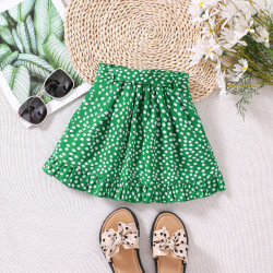 18M-6Y Toddler Girls Floral Ruffle Trim Skirts With Belt  Girls Clothes  
