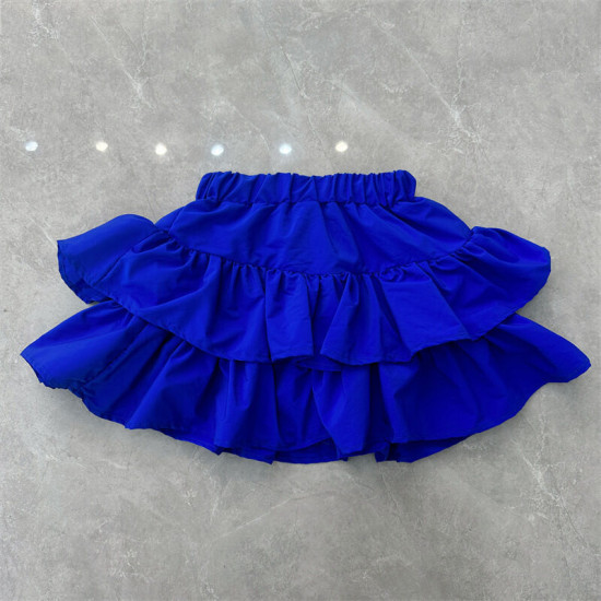 2-12Y Big Kids Girls Solid Color Ruffle Trim Skirts  Kids Boutique Clothing  