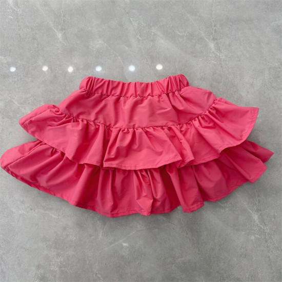 2-12Y Big Kids Girls Solid Color Ruffle Trim Skirts  Kids Boutique Clothing  