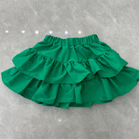 2-12Y Big Kids Girls Solid Color Ruffle Trim Skirts  Kids Boutique Clothing  