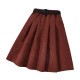7-12Y Solid Color Knitwear Waistbelt Pleated Skirt  Kids Boutique Clothing  
