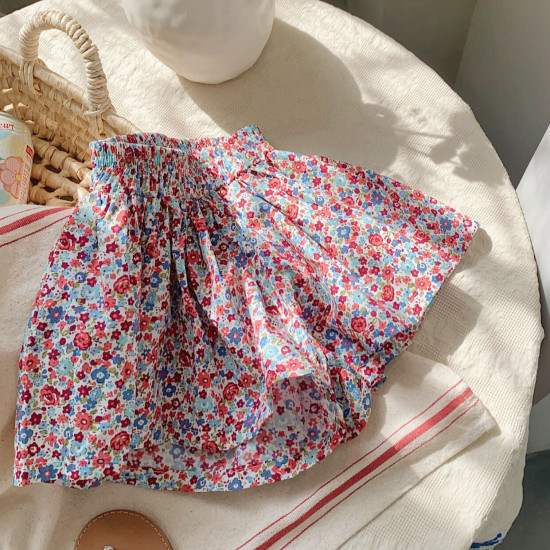 18M-7Y Toddler Girls Floral High Waist Skort  Girls Fashion Clothes  