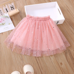 18M-6Y Toddler Girls Summer Star Mesh Bow Skirt  Girls Fashion Clothes  