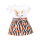 18M-6Y Toddler Girls Cartoon Bunny Print Striped Shorts Sets  Girls Clothes  
