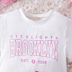 4-9Y Kids Girls Sets Letter Cropped Tops And Skirts  Clothing Kidswear  