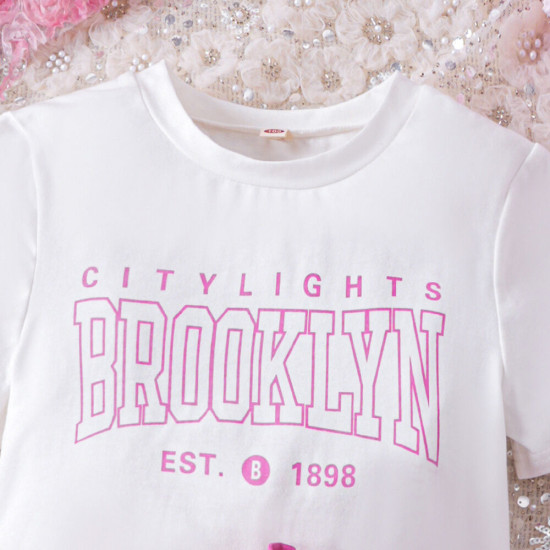 4-9Y Kids Girls Sets Letter Cropped Tops And Skirts  Clothing Kidswear  