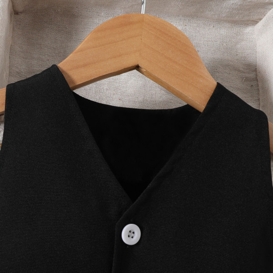 18M-6Y Toddler Girls Sets V-Neck Single Breasted Vest Pleated Skirt With Belt  Girls Clothes  