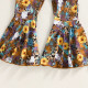 3-7Y Toddler Girls Sets Animal Print Tops & Sunflower Flared Pants  Girls Clothes  