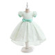 3-7Y Kids Girls Party Puff Sleeve Bow Princess Dresses  Girls Clothes  