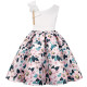 2-8Y Kids Girls Slanted Shoulders Flower Party Dresses  Kids Clothes  