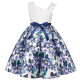 2-8Y Kids Girls Slanted Shoulders Flower Party Dresses  Kids Clothes  