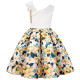 2-8Y Kids Girls Slanted Shoulders Flower Party Dresses  Kids Clothes  