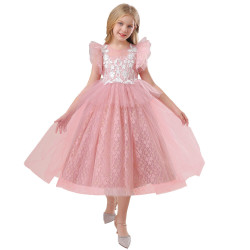 4-10Y Kids Girls Party Lace Mesh Princess Dresses  Clothing Kidswear  