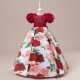 4-10Y Kids Girls Party Puff Sleeve Flower Princess Dresses  Clothing Kidswear  