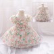 12M-3Y Toddler Girls Floral Puff Sleeve Mesh Princess Dresses  Girls Clothes  