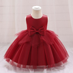 2-6Y Toddler Girls Irregular Mesh Princess Dress With Bow Knot  Girls Clothes  