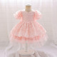 3-7Y Toddler Girls Birthday Party Evening Dress Puff Sleeve Mesh Tail  Girls Clothes  