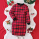 4-9Y Kids Girls Plaid Christmas Dress  Kids Clothes  