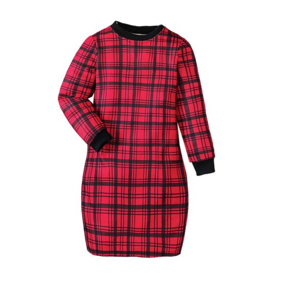 4-9Y Kids Girls Plaid Christmas Dress  Kids Clothes  