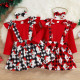 9M-5Y Christmas Toddler Girls Sets Santa Plaid Print Bow Suspender Skirt Tops  Baby Clothing  