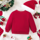 18M-6Y Unisex Christmas Plush Sweatshirt With Hat  Toddler Clothes  