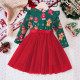 18M-6Y Toddler Girls Christmas Mesh Long Sleeve Dress  Girls Fashion Clothes  