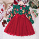 18M-6Y Toddler Girls Christmas Mesh Long Sleeve Dress  Girls Fashion Clothes  