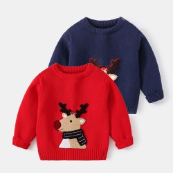 9M-6Y Unisex Christmas Sweater Cartoon Elk Sweater For Boys And Girls  Toddler Boutique Clothing  