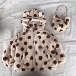 9M-6Y Toddler Pink Leopard Print And Brown Polka Dot Hooded Coats  Toddler Boutique Clothing  